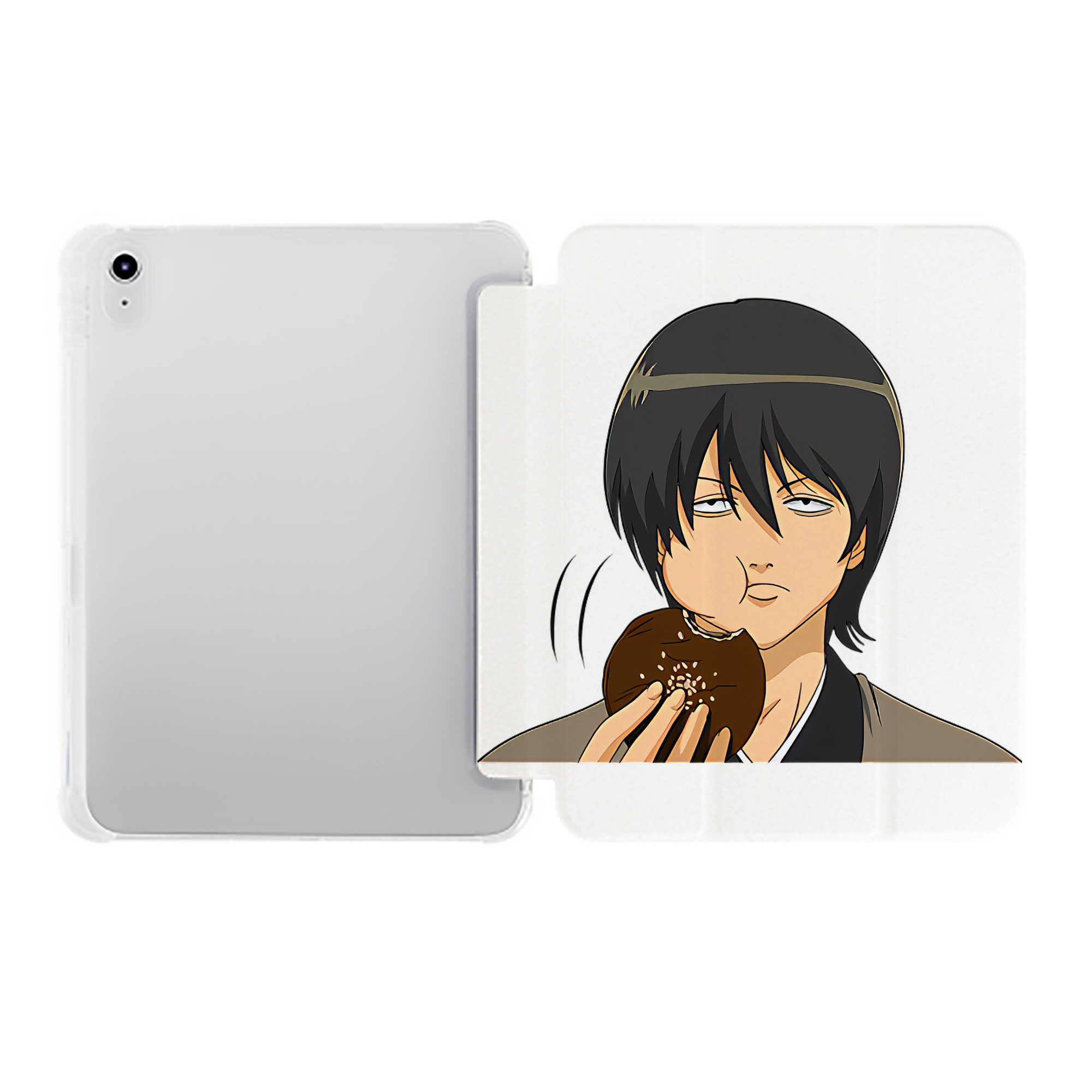 （画像用） ぎんたま 坂田銀時（さかたぎんとき） 神楽 志村新八（しむら しんぱち） GINTAMA Sakata Gintoki Kagura Shimura Shinpachi IPad ケース ペン収納付き 三つ折りスタンド PUレザー×シリコン 対応機種9.5/10.5/10.9インチ